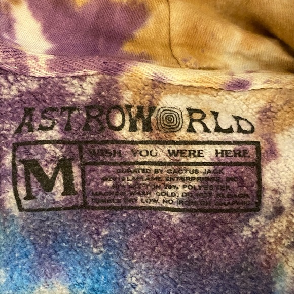 Astro World Festival Run Tie Dye Hooded Sweatshirt /Embroidered/ Size M - Picture 9 of 13